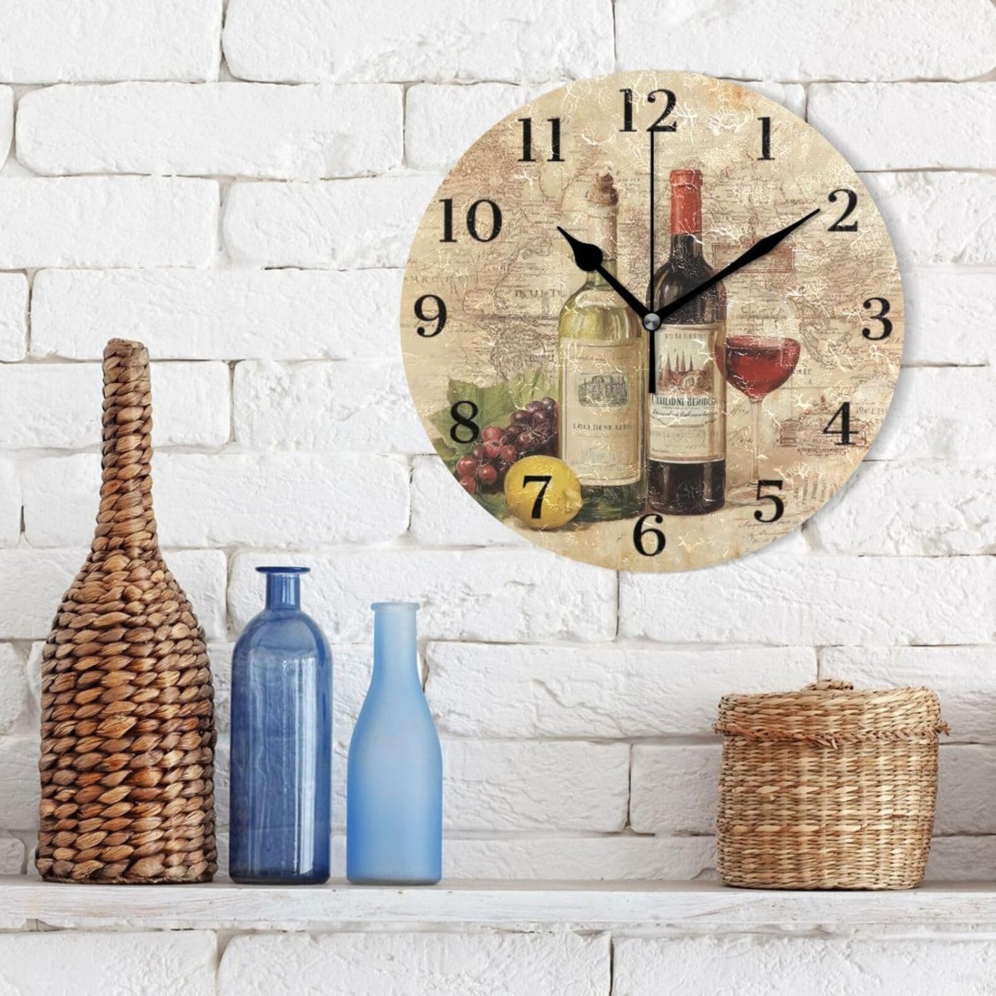 Lemon Yellow Wall Clock Silent Non-Ticking Battery Operated Clocks 9.5 Inch for Kitchen Home Living Room