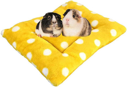 Pet Winter Beds, Hamster Bed Bite-Proof Warm Sleeping Mats Guinea Pig House Pad Nest Bed for Rabbit Hedgehog and More (S:Yellow)