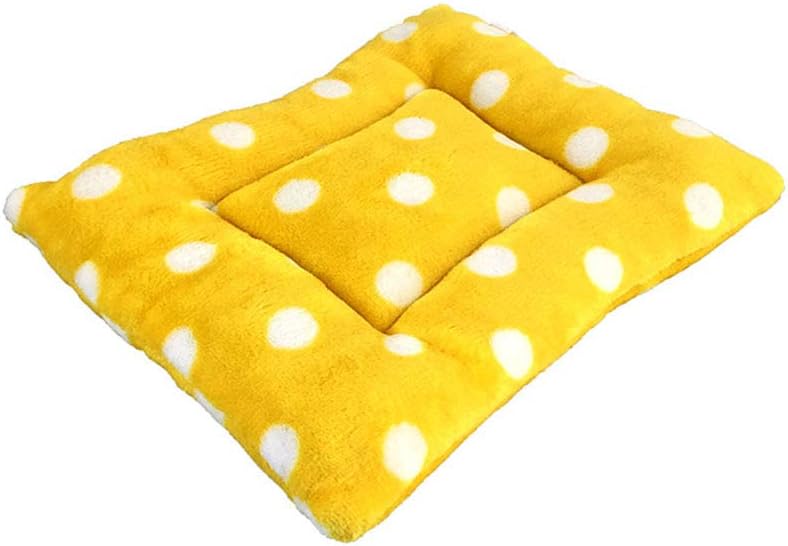 Pet Winter Beds, Hamster Bed Bite-Proof Warm Sleeping Mats Guinea Pig House Pad Nest Bed for Rabbit Hedgehog and More (S:Yellow)