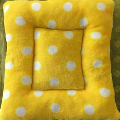 Pet Winter Beds, Hamster Bed Bite-Proof Warm Sleeping Mats Guinea Pig House Pad Nest Bed for Rabbit Hedgehog and More (S:Yellow)