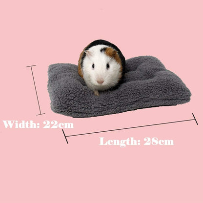 Pet Winter Beds, Hamster Bed Bite-Proof Warm Sleeping Mats Guinea Pig House Pad Nest Bed for Rabbit Hedgehog and More (S:Yellow)