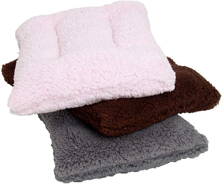 Pet Winter Beds, Hamster Bed Bite-Proof Warm Sleeping Mats Guinea Pig House Pad Nest Bed for Rabbit Hedgehog and More (S:Yellow)
