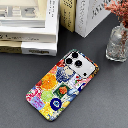 Case Compatible with iPhone 17 Pro,Fall Prevention Hybrid 2-Layer Hard Shell Phone Cover for Girls Boys,Bow European Summer Lemon Collage
