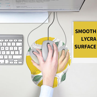 eulps Mouse Pad with Wrist Rest, Comfortable Computer Mousepad with Gel Wrist Support Smooth Surface and Non-Slip PU Base for Pain Relief, Laptop, Office & Home (Lemon)