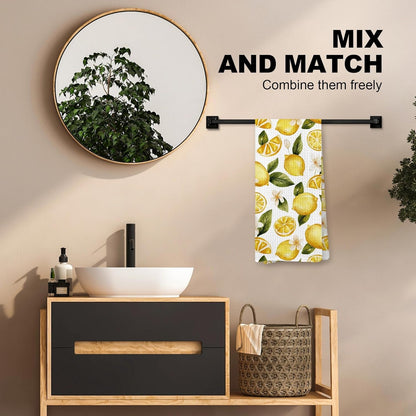 Summer Lemon Kitchen Towel, Lemon Themed Gifts Dish Tea Towel for Kitchen, Yellow Fruit Decorative Hand Towel for Bathroom, 16x24 Inches