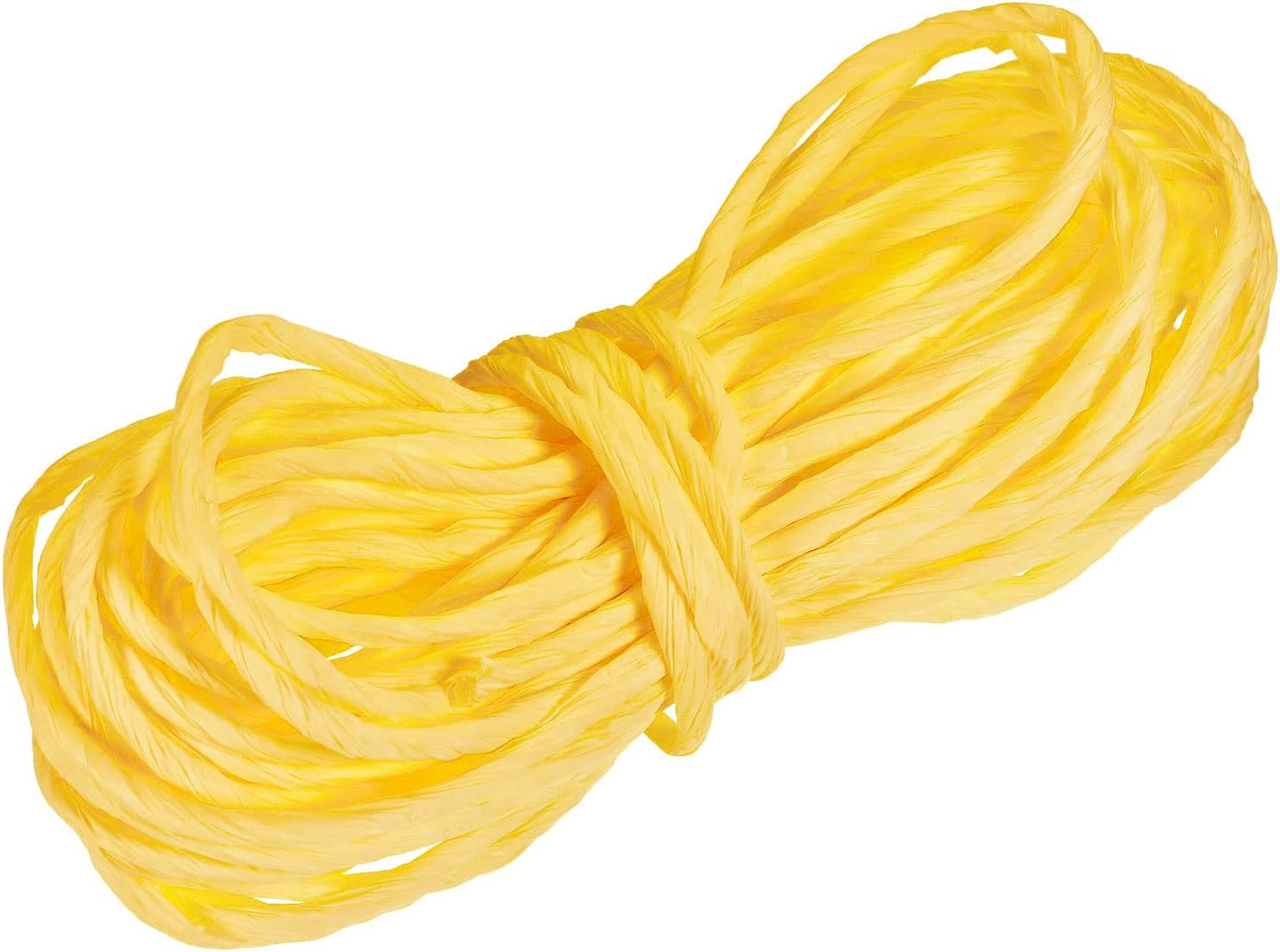 Raffia Paper Craft Rope Packing 16.4 Yards Handmade Twisted Paper Craft String/Cord for DIY Decoration Gift Packaging Lemon Yellow