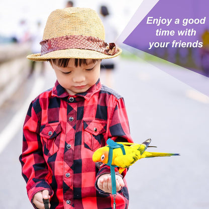 4 Pieces Pet Parrot Bird Harness Leash Adjustable Bird Flying Harness Traction Rope with Cute Wing for Parrots Pigeons Budgerigar Lovebird Outdoor Training Toy (Pink, Yellow, Light Purple, Cyan,S)