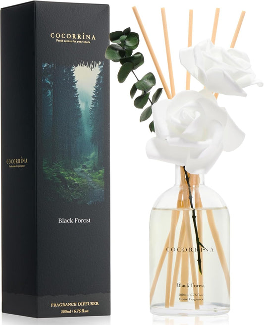 Lemon Eucalyptus Reed Diffuser, 6.76 oz | Real Dried Eucalyptus Leaves, 8 Reeds, Long-Lasting Essential Oil, Home Fragrance, Bedroom or Bathroom Décor