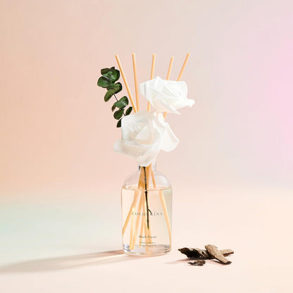 Lemon Eucalyptus Reed Diffuser, 6.76 oz | Real Dried Eucalyptus Leaves, 8 Reeds, Long-Lasting Essential Oil, Home Fragrance, Bedroom or Bathroom Décor