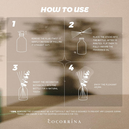 Lemon Eucalyptus Reed Diffuser, 6.76 oz | Real Dried Eucalyptus Leaves, 8 Reeds, Long-Lasting Essential Oil, Home Fragrance, Bedroom or Bathroom Décor