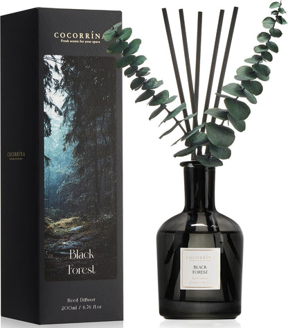 Lemon Eucalyptus Reed Diffuser, 6.76 oz | Real Dried Eucalyptus Leaves, 8 Reeds, Long-Lasting Essential Oil, Home Fragrance, Bedroom or Bathroom Décor