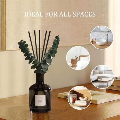Lemon Eucalyptus Reed Diffuser, 6.76 oz | Real Dried Eucalyptus Leaves, 8 Reeds, Long-Lasting Essential Oil, Home Fragrance, Bedroom or Bathroom Décor