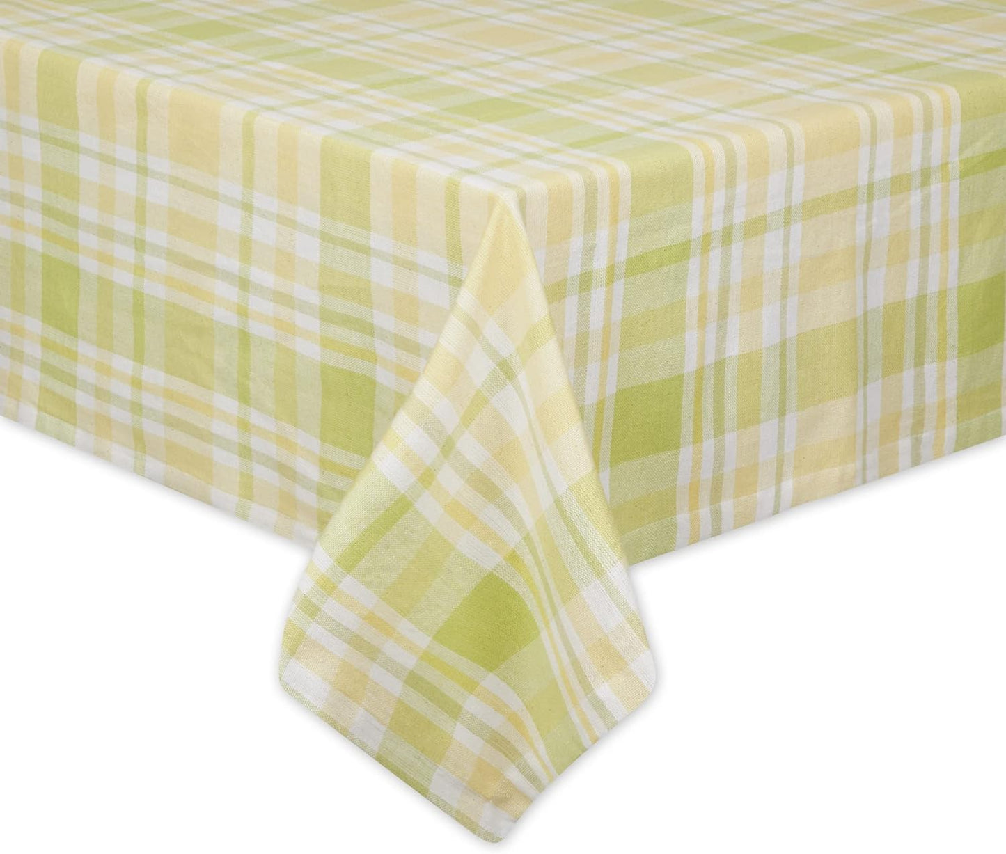Lemon Bliss Plaid Cotton Tabletop Collection, Tablecloth, 60x84