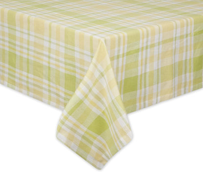 Lemon Bliss Plaid Cotton Tabletop Collection, Tablecloth, 60x84