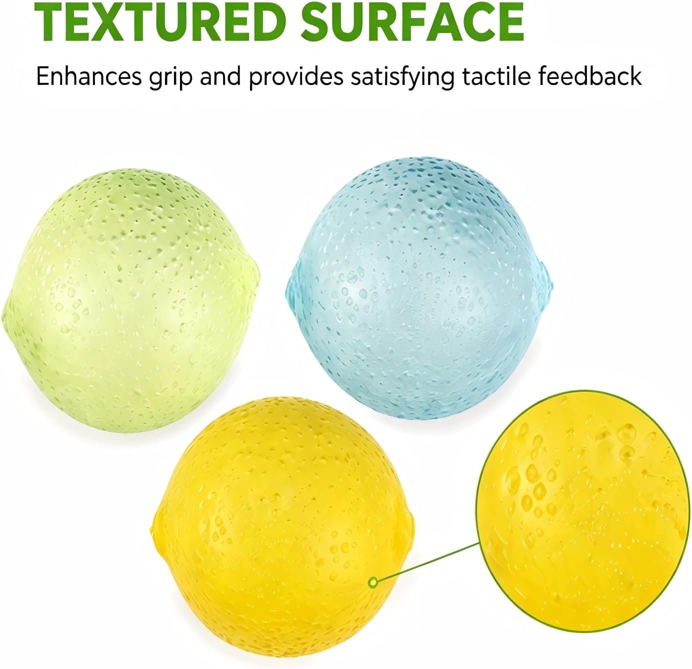 3Pcs Lemon Stress Balls, Soft & Sturdy Lemon Squeeze Toys Effective Anxiety Relief Fidget Toys, Fun Hand Stress Relief, Halloween, Christmas, Birthdays, and Friend Gifts, Suitable for Ages 18 and up