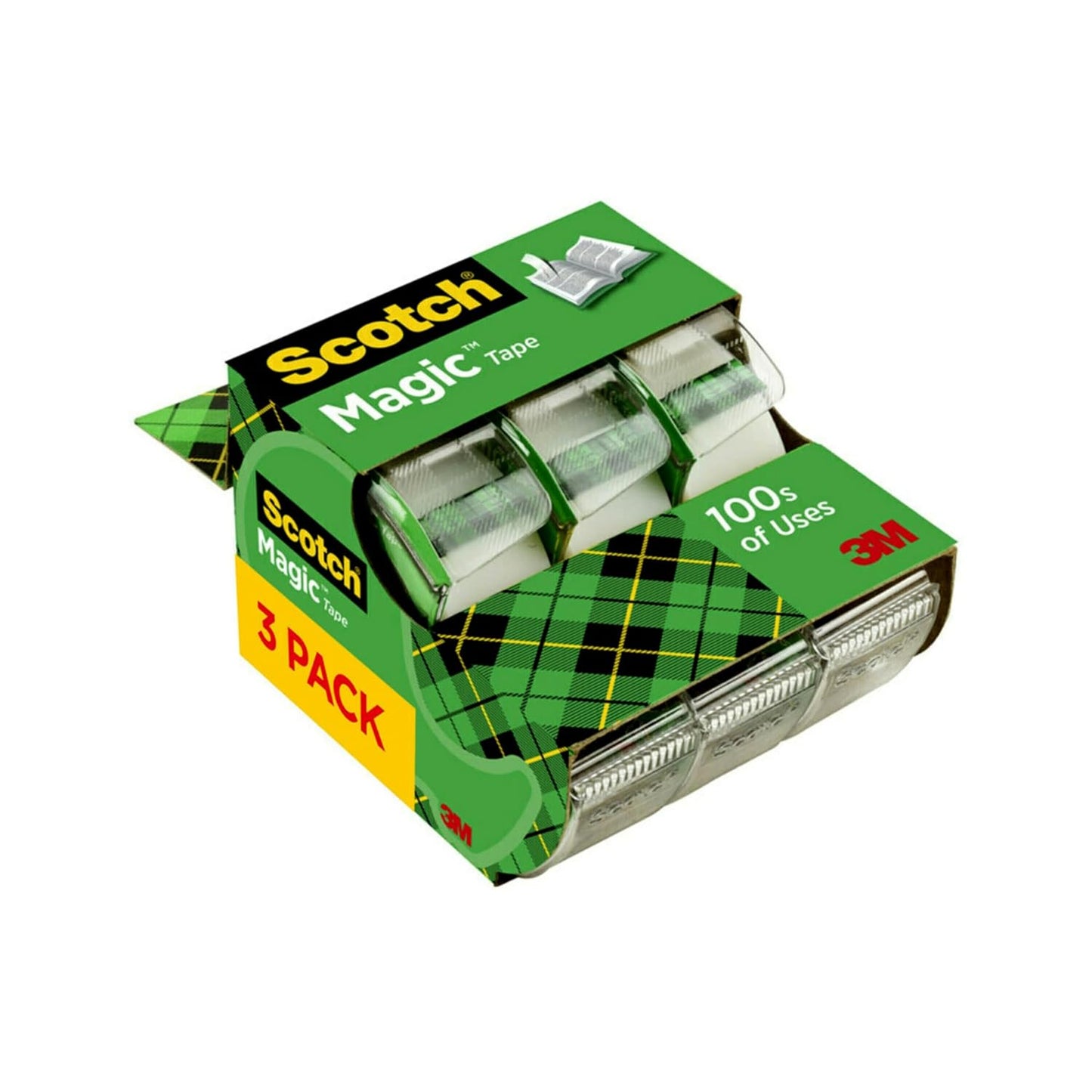 Magic Tape, 3 Dispensered Rolls, 3/4 x 300 Inches, Clear