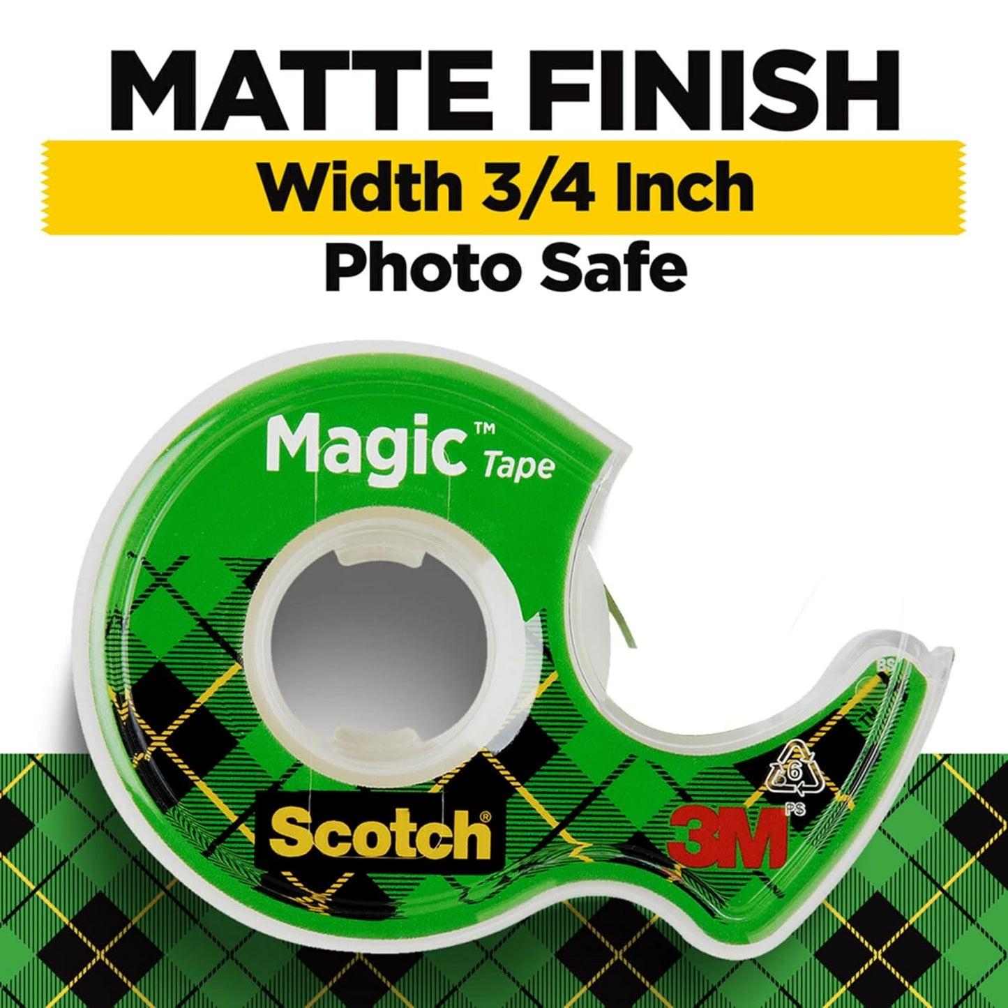 Magic Tape, 3 Dispensered Rolls, 3/4 x 300 Inches, Clear