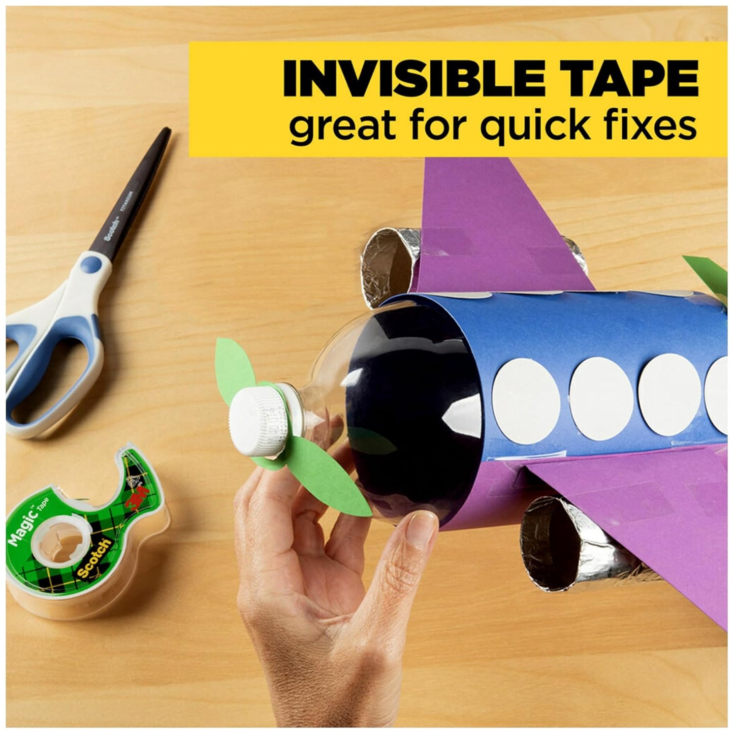 Magic Tape, 3 Dispensered Rolls, 3/4 x 300 Inches, Clear