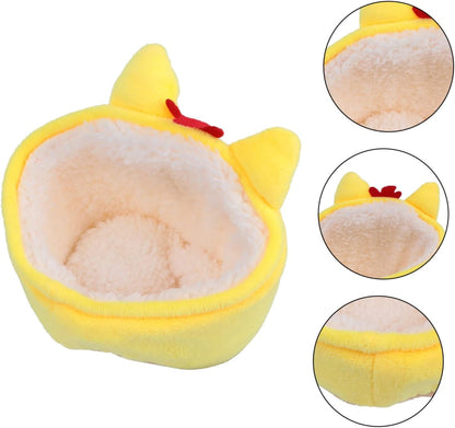Warm Yellow Chicken Nest Pet Bed Soft Hamster House Small Animal Bedding Compact Design for Small Pets