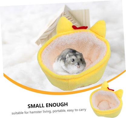 Warm Yellow Chicken Nest Pet Bed Soft Hamster House Small Animal Bedding Compact Design for Small Pets