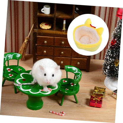 Warm Yellow Chicken Nest Pet Bed Soft Hamster House Small Animal Bedding Compact Design for Small Pets
