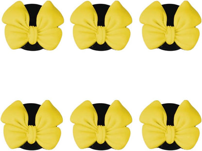 6PCS Bow Car Air Freshener Clips, Cute Air Conditioning Vent Clip, Aesthetic Car Interior Decoration Accessories, Automotive Dashboard Air Vent Trim Clip for Women Girl (Yellow)