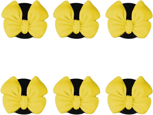 6PCS Bow Car Air Freshener Clips, Cute Air Conditioning Vent Clip, Aesthetic Car Interior Decoration Accessories, Automotive Dashboard Air Vent Trim Clip for Women Girl (Yellow)