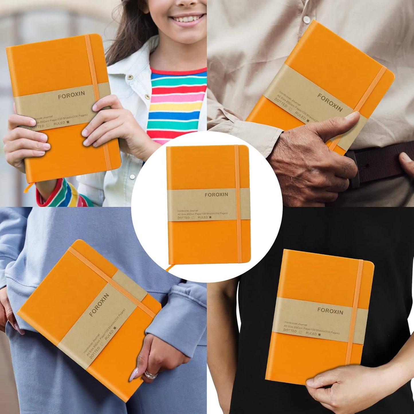 Journal notebook (A5-Lined,Yellow Color),192 Pages, Medium 5.7X8.3 inches - 80 gsm Thick Paper, Hardcover
