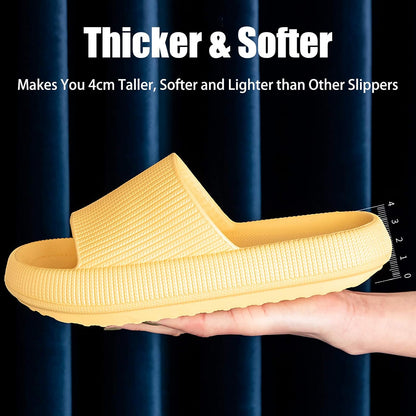 Cloud Slippers for Women and Men, Pillow House Slippers Shower Shoes Indoor Slides Bathroom Sandals, Ultimate Comfort, Lightweight, Thick Sole, Non-Slip, Easy to Clean