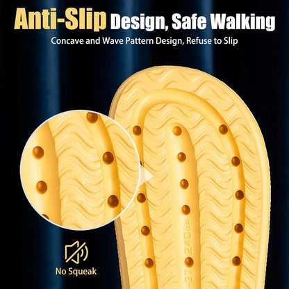 Cloud Slippers for Women and Men, Pillow House Slippers Shower Shoes Indoor Slides Bathroom Sandals, Ultimate Comfort, Lightweight, Thick Sole, Non-Slip, Easy to Clean