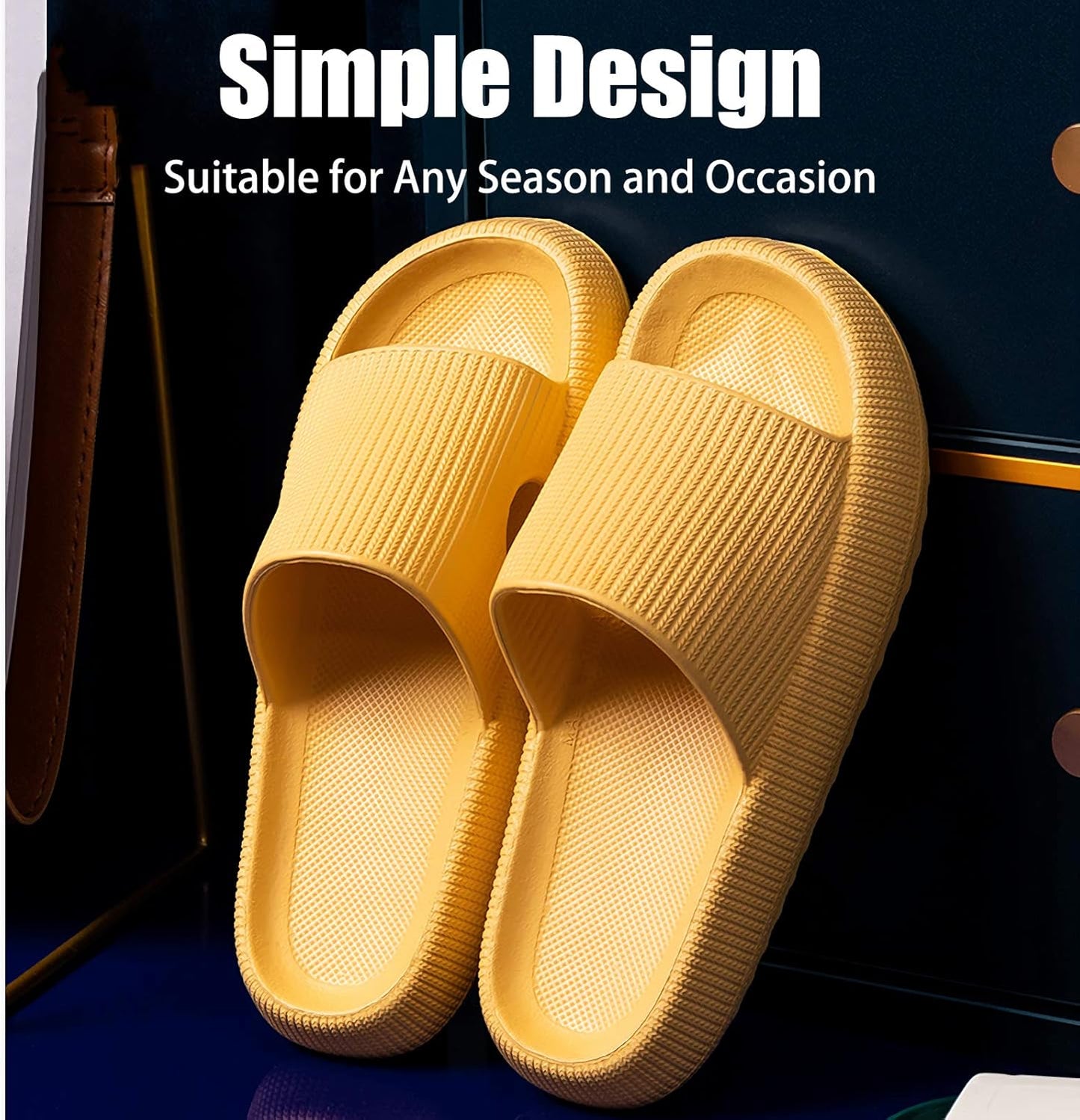 Cloud Slippers for Women and Men, Pillow House Slippers Shower Shoes Indoor Slides Bathroom Sandals, Ultimate Comfort, Lightweight, Thick Sole, Non-Slip, Easy to Clean