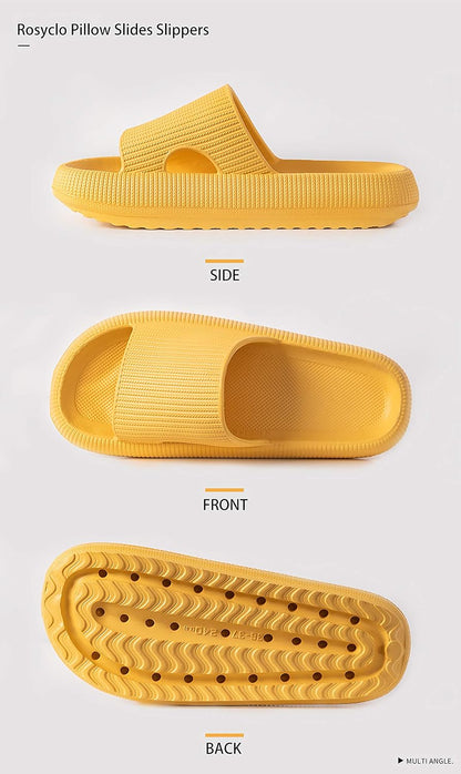 Cloud Slippers for Women and Men, Pillow House Slippers Shower Shoes Indoor Slides Bathroom Sandals, Ultimate Comfort, Lightweight, Thick Sole, Non-Slip, Easy to Clean