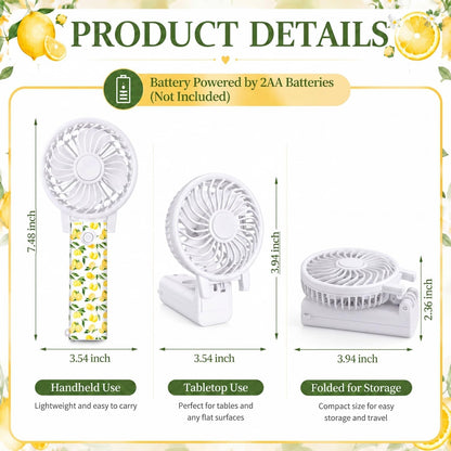 25 Pcs Lemon Party Decorations Bulk Mini Fans 180° Foldable Portable Handheld Desk Fans for Wedding Guest Gift Bag Stuffers Lemonade Themed Bridal Shower Citrus Birthday Party Favors