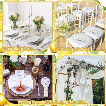 25 Pcs Lemon Party Decorations Bulk Mini Fans 180° Foldable Portable Handheld Desk Fans for Wedding Guest Gift Bag Stuffers Lemonade Themed Bridal Shower Citrus Birthday Party Favors