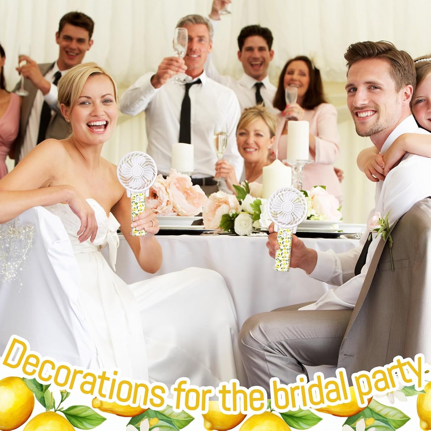 25 Pcs Lemon Party Decorations Bulk Mini Fans 180° Foldable Portable Handheld Desk Fans for Wedding Guest Gift Bag Stuffers Lemonade Themed Bridal Shower Citrus Birthday Party Favors