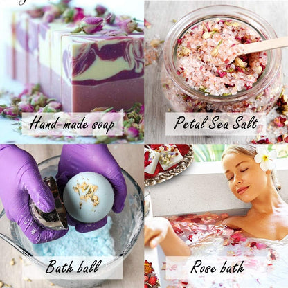 Dried Flowers, 21 Bags 100% Natural Dry Flower Herbs Kit for Crafts | For Soap, DIY Candle, Baths and Resin Jewelry Making, Includes Lavender, Don't Forget Me, Lily, Rose Petals, Jasmine and More