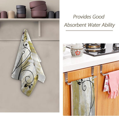 Yellow White Daisy Hand Towels for Bathroom Set of 2 Soft Absorbent Rustic Flower Butterfly on Country Wood Small Bath Towels Decorative Farm Kitchen Dish Towel Guest Bathroom Towels 28x14in