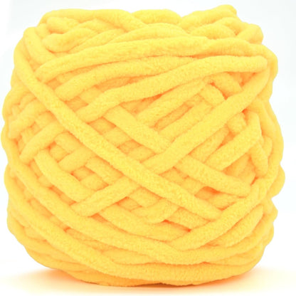 Chunky Chenille Yarn for Crocheting,Yellow Fluffy Velvet Plush Yarn Thick Soft Chunky Chenille Yarn Baby Blanket Yarn for Crocheting Knitting Beginners 100g(Chicken Yellow