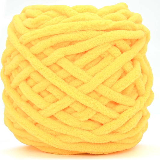 Chunky Chenille Yarn for Crocheting,Yellow Fluffy Velvet Plush Yarn Thick Soft Chunky Chenille Yarn Baby Blanket Yarn for Crocheting Knitting Beginners 100g(Chicken Yellow