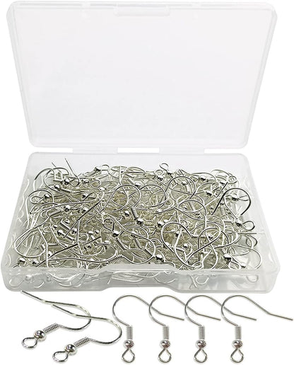 120pcs Earring Hooks with Ball and Coil, Hypo Allergenic Plated Gold Ear Wires with Transparent Storage Box, for DIY Jewelry Making