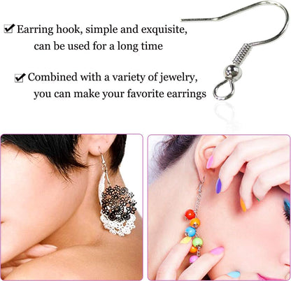120pcs Earring Hooks with Ball and Coil, Hypo Allergenic Plated Gold Ear Wires with Transparent Storage Box, for DIY Jewelry Making