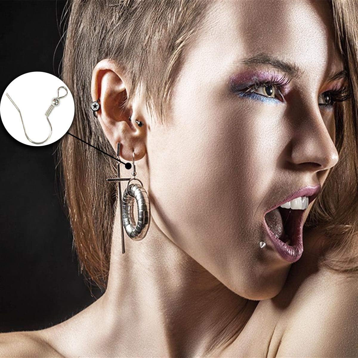 120pcs Earring Hooks with Ball and Coil, Hypo Allergenic Plated Gold Ear Wires with Transparent Storage Box, for DIY Jewelry Making