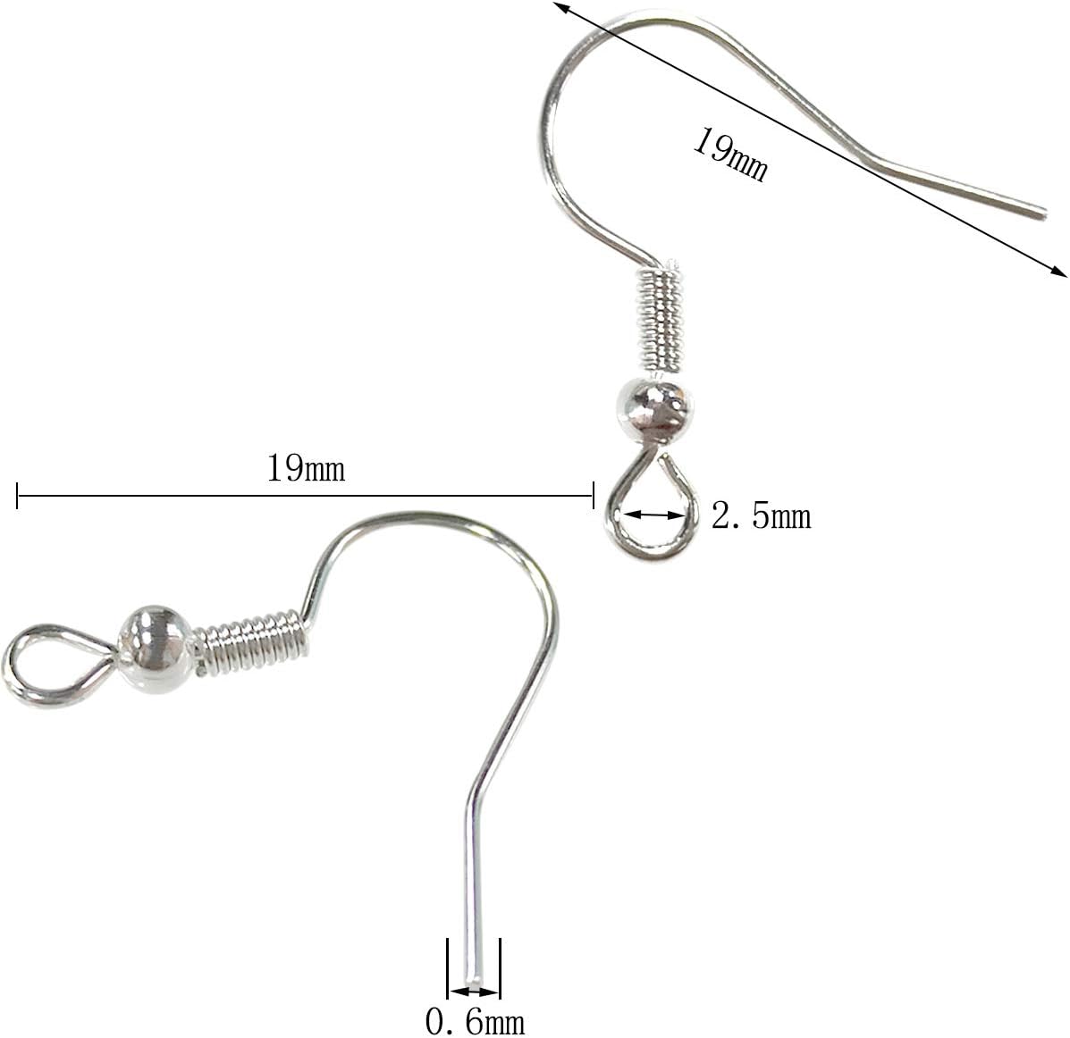 120pcs Earring Hooks with Ball and Coil, Hypo Allergenic Plated Gold Ear Wires with Transparent Storage Box, for DIY Jewelry Making