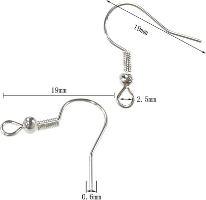 120pcs Earring Hooks with Ball and Coil, Hypo Allergenic Plated Gold Ear Wires with Transparent Storage Box, for DIY Jewelry Making