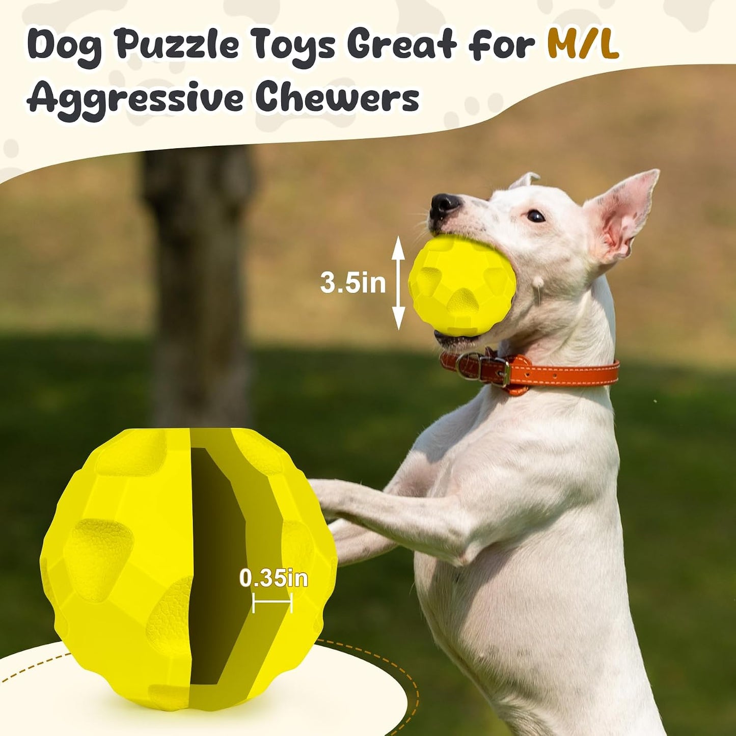 Interactive Dog Puzzle Toys for Boredom, Dog Treat Balls for Large Dogs | Dogs Enrichment Toys to Keep Them Busy, Tough Treat Dispensing Dog Toys, Interactive Dogs Toys for Boredom to Keep Them Busy