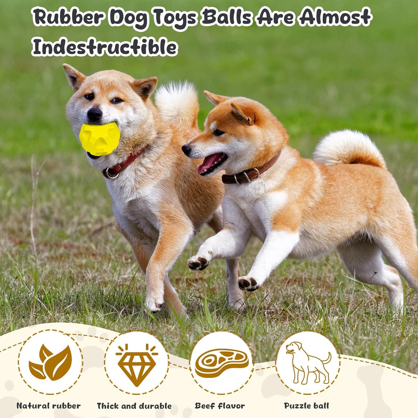 Interactive Dog Puzzle Toys for Boredom, Dog Treat Balls for Large Dogs | Dogs Enrichment Toys to Keep Them Busy, Tough Treat Dispensing Dog Toys, Interactive Dogs Toys for Boredom to Keep Them Busy