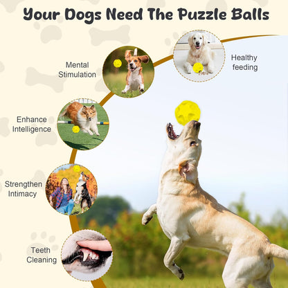 Interactive Dog Puzzle Toys for Boredom, Dog Treat Balls for Large Dogs | Dogs Enrichment Toys to Keep Them Busy, Tough Treat Dispensing Dog Toys, Interactive Dogs Toys for Boredom to Keep Them Busy