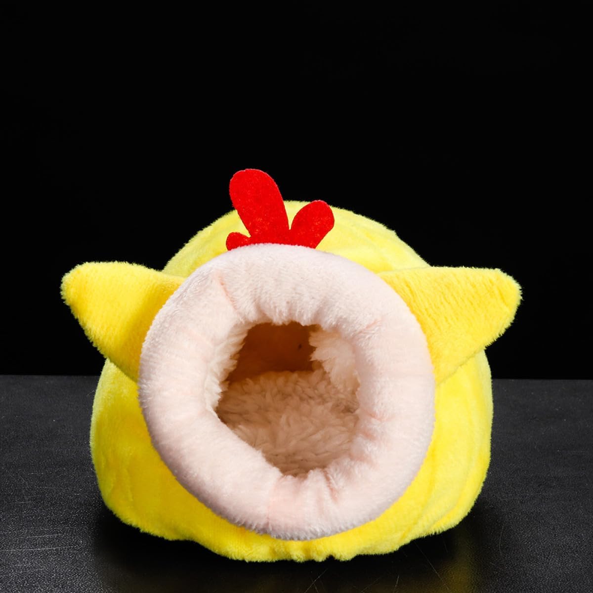 UKCOCO Hamster Warm Bed Small Animal Nest with Plush Fleece Lining Winter Pet Bed for Hamsters Hedgehogs Chick Design Yellow