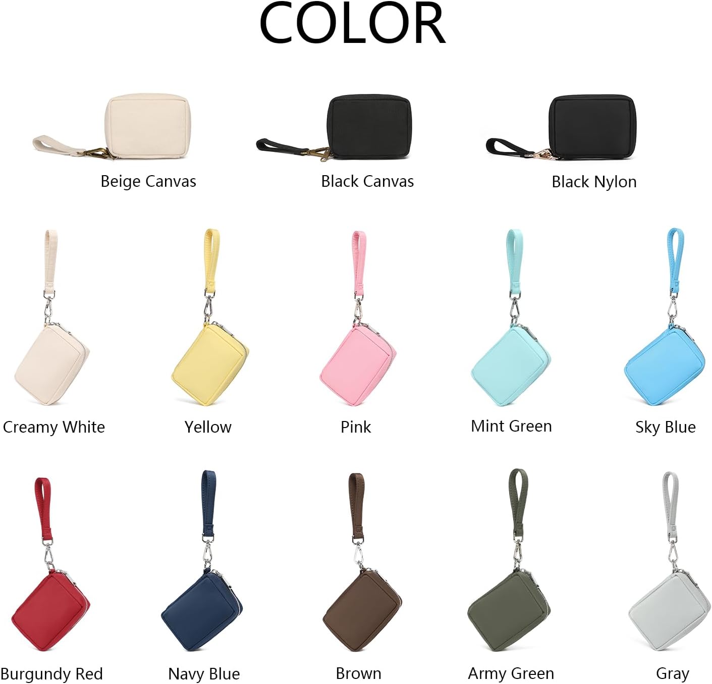 Women's Wristband Bag – Lightweight Nylon Wallet, Ideal for Everyday Use and Travel (Nylon/Yellow)