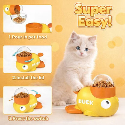 Duck Dog Treat Dispenser Toy for Small Breeds - Interactive Slow Feeder Puzzle & Food Dispensing Toy, Mental Stimulation Puppy Chew Toy for Healthy Digestion & IQ Training (Yellow)